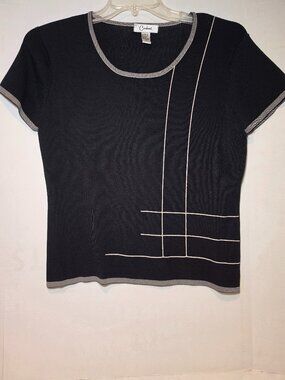 Carducci Women's Vintage black minimalist short-sleeve sweater